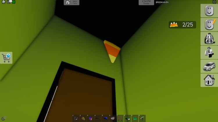 Конфетная кукуруза на стене в Roblox