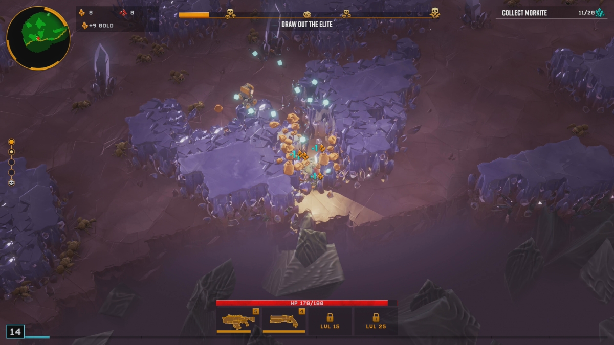 Deep Rock Galactic Survivor Mining A Gold Vein