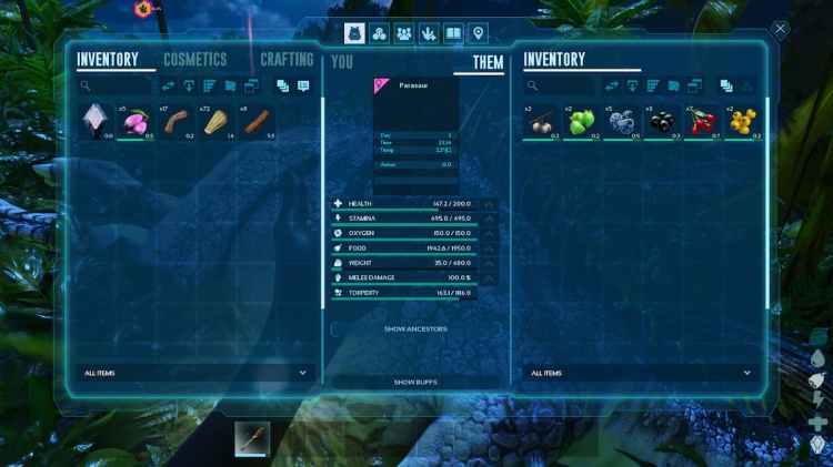 Dino Inventory In Ark Survival Ascended