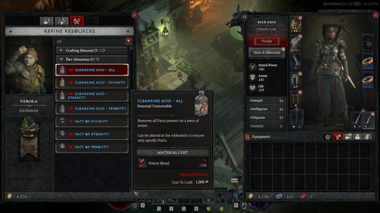 Как получить очищающую кислоту Diablo 4 Season 2 Alchemist Craft