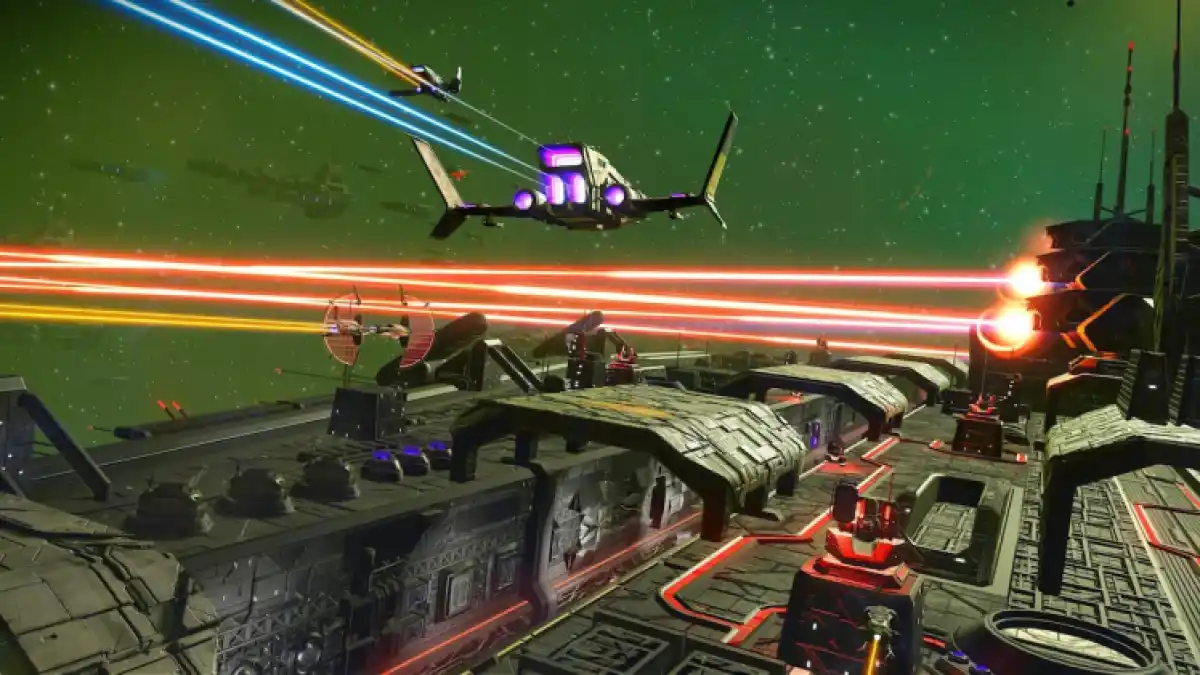 No Mans Sky Many Ships In Space Battle
