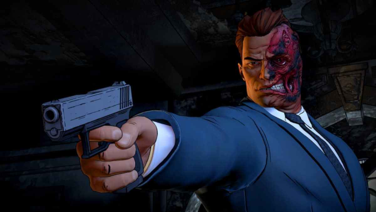 Two Face Batman The Telltale Series With Weapon Burned Face