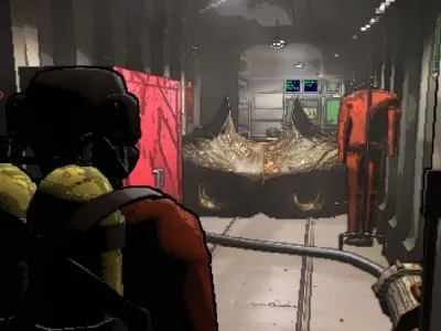 Crewmate Staring Down A Hallway In Lethal Company
