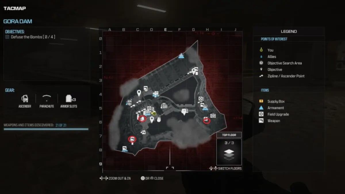 Modern Warfare 3 Gora Dam Full Map All Ascender Locations