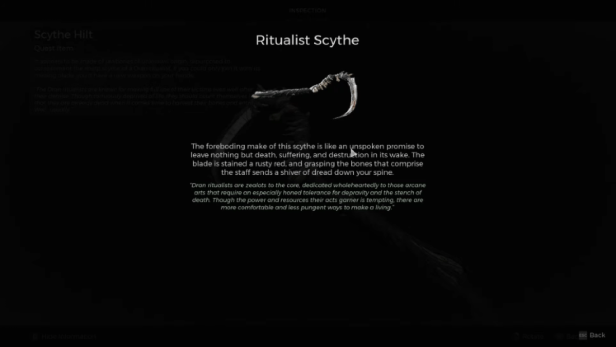 Ritualist Scythe Weapons Awakened King