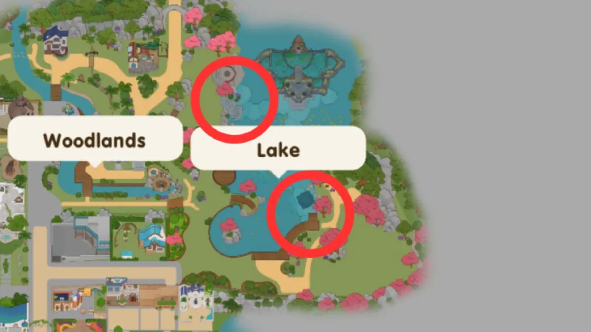 Как найти храм у озера на карте Кораллового острова