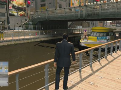 Like A Dragon Gaiden Boat Guy Approach On Sotenbori River