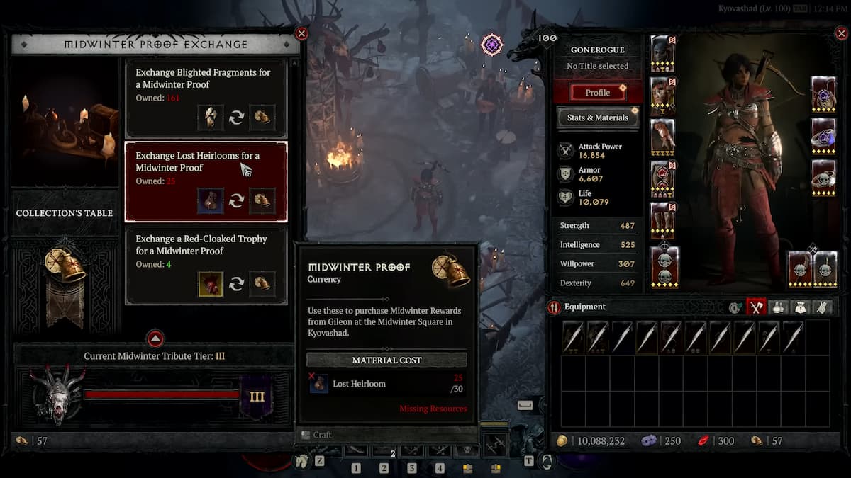 Diablo 4 Midwinter Proof Cost