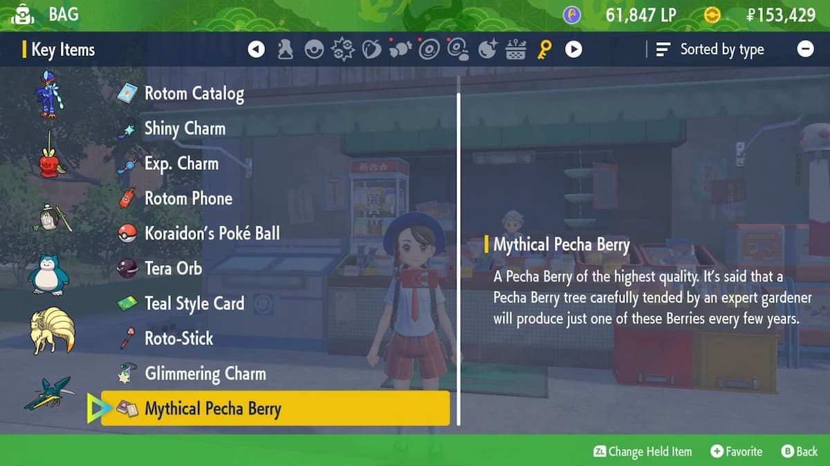 Mythical Berry Bag Key Items