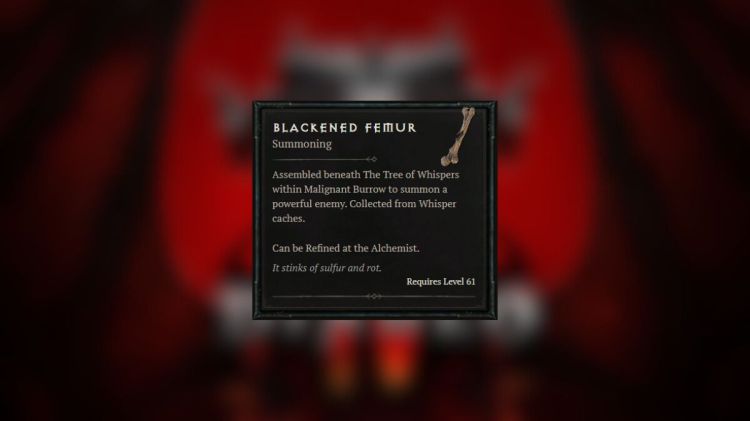 Diablo 4 Blackened Femur