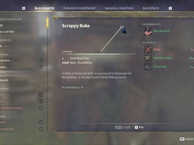 Enshrouded How To Craft Rake