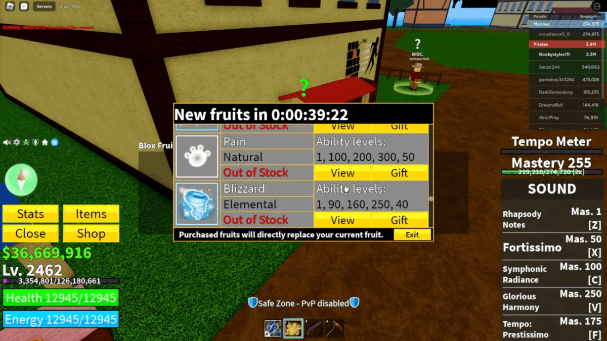 How to get Pain Fruit in Blox Fruit
