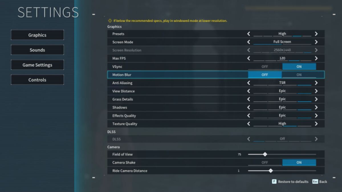 How To Turn Off Motion Blur In Palworld