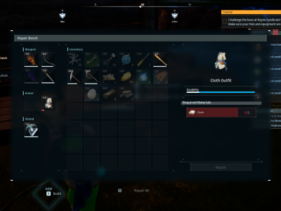 Reapir menu Palworld