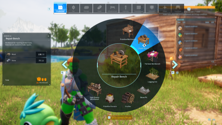 How to repair tools in Palworld