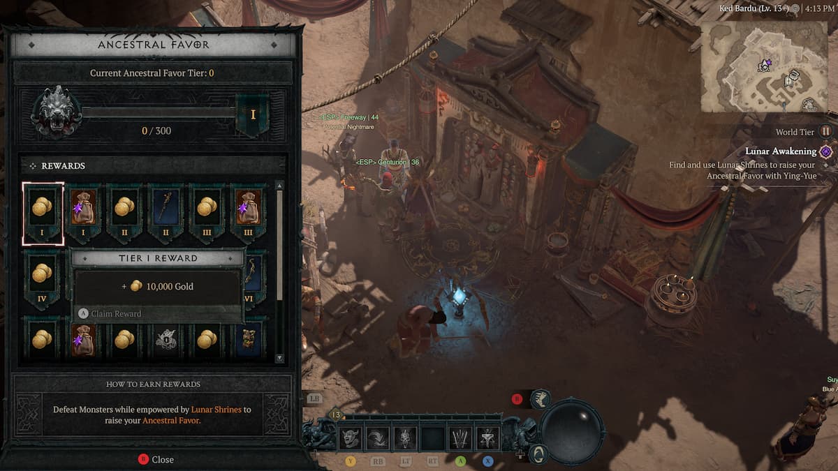 Diablo 4 Ancestral Favor Rewards