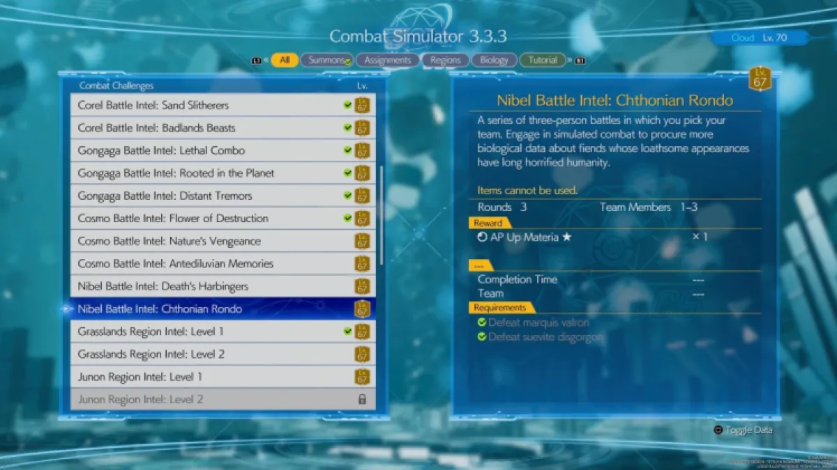 Final Fantasy 7 Rebirth Chadley Combat Simulator Ap Up Materia