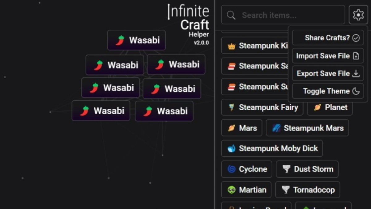 Как дублировать и темный режим в Infinite Craft