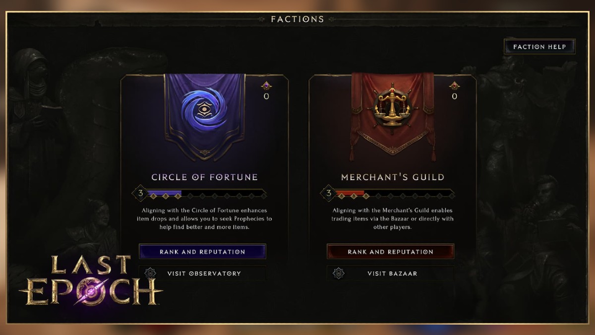 Which faction should you choose in Last Epoch? | Circle of Fortune vs Merchant’s Guild