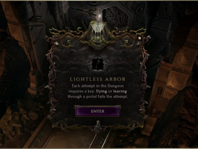 Lightless Arbor Dungeon Last Epoch
