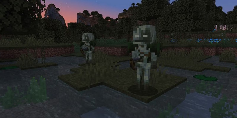 Увяз в болоте в Minecraft