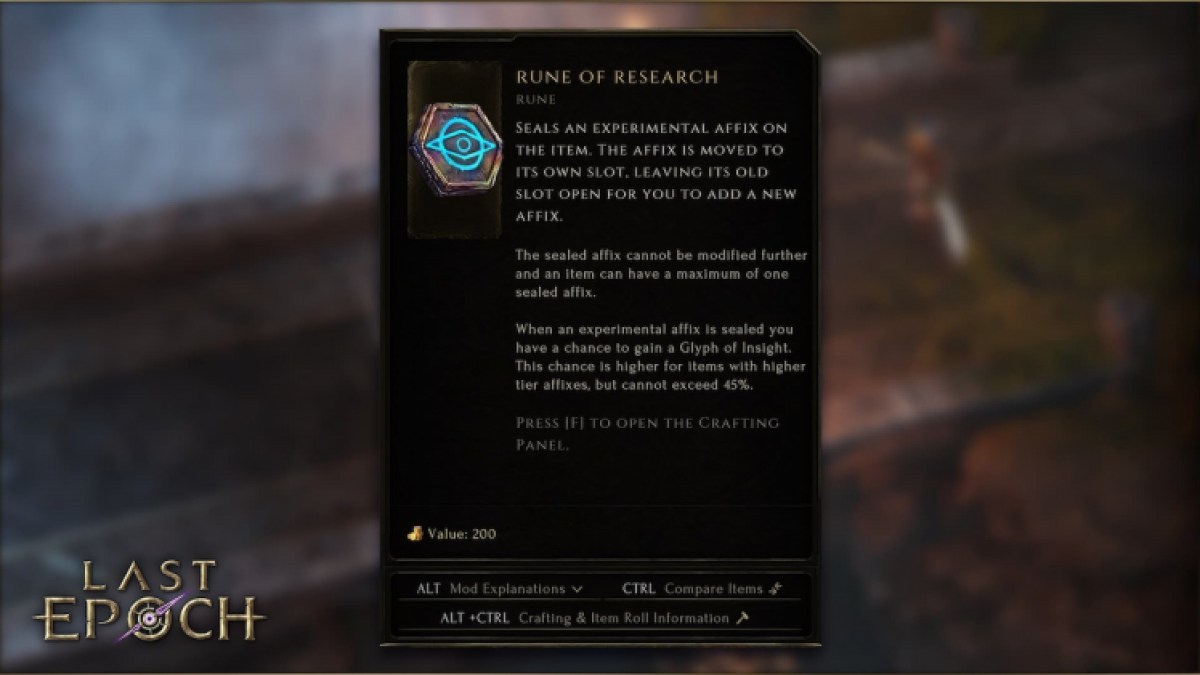 Experimental Items Last Epoch Rune Of Research