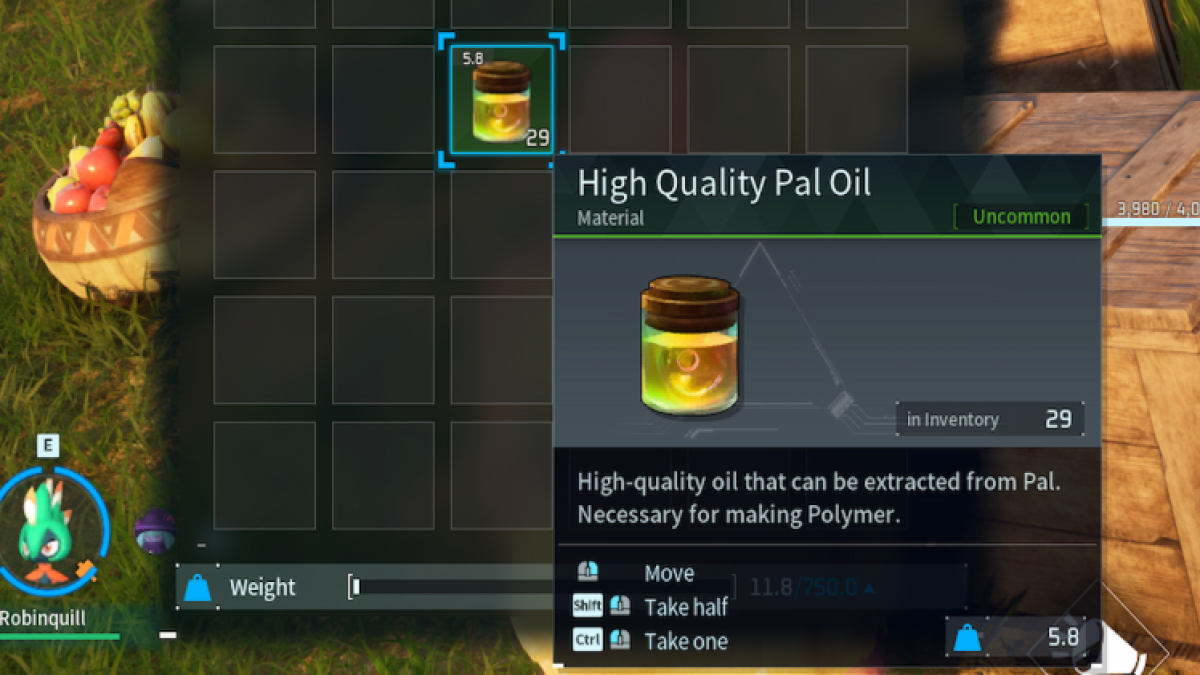 High Quality Pal Oil In Palworld