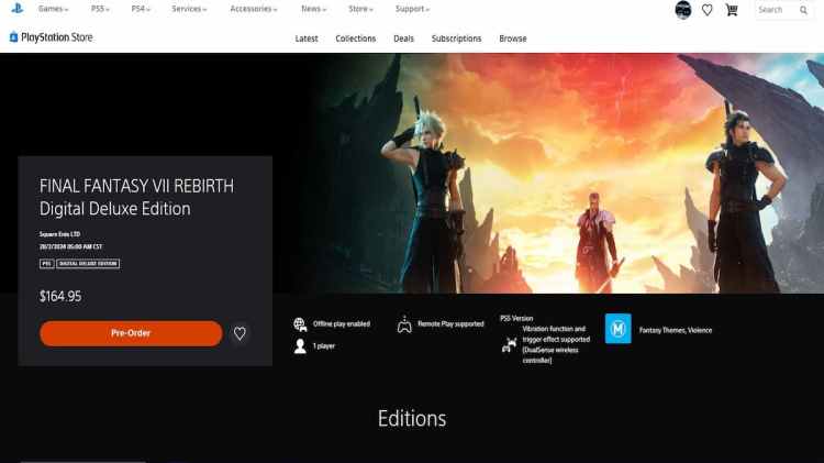Как играть в Ff7 Rebirth Early Psn Store