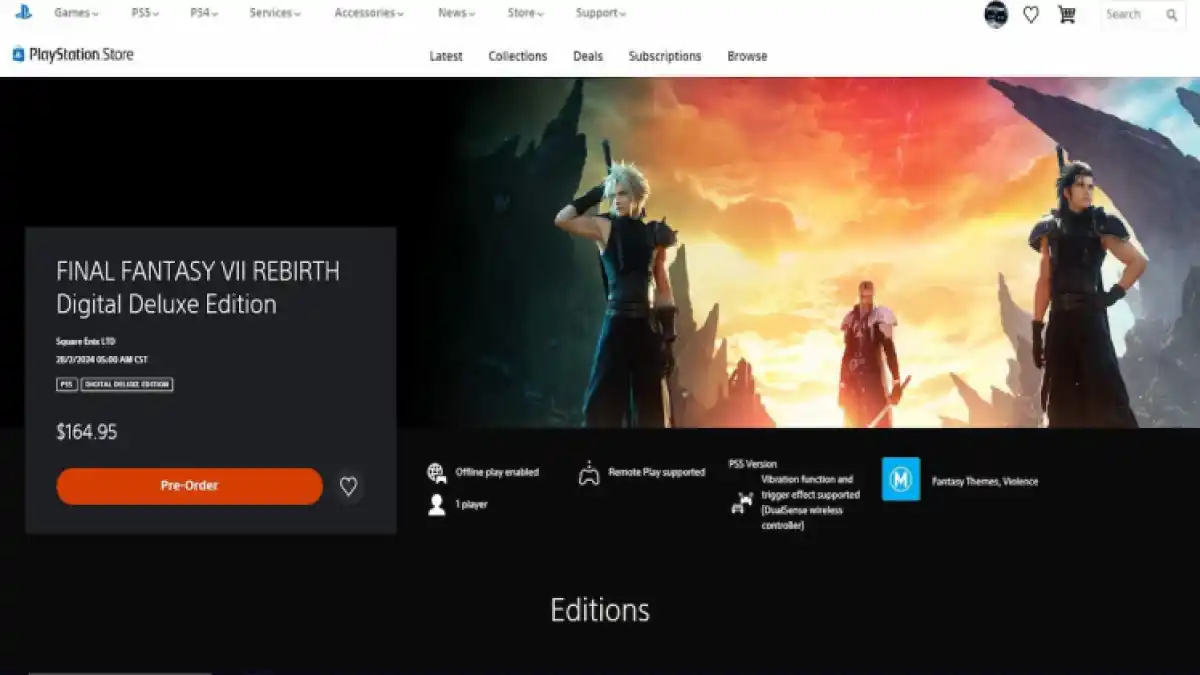 How To Play Ff7 Rebirth Early Psn Store