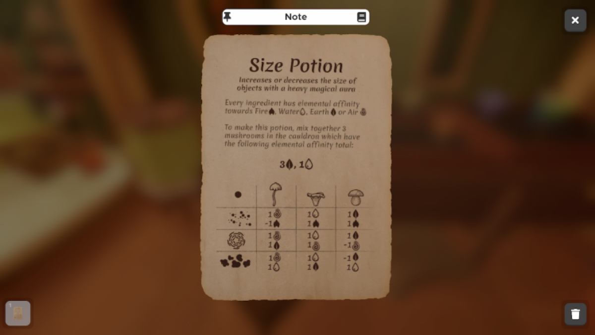 Size Potion Recipe In Escape Simulator