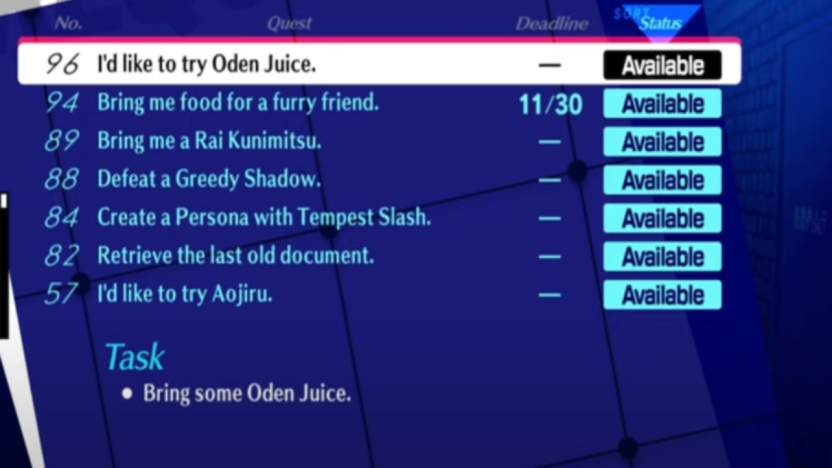 Wanting Oden Juice Persona 3 Reload