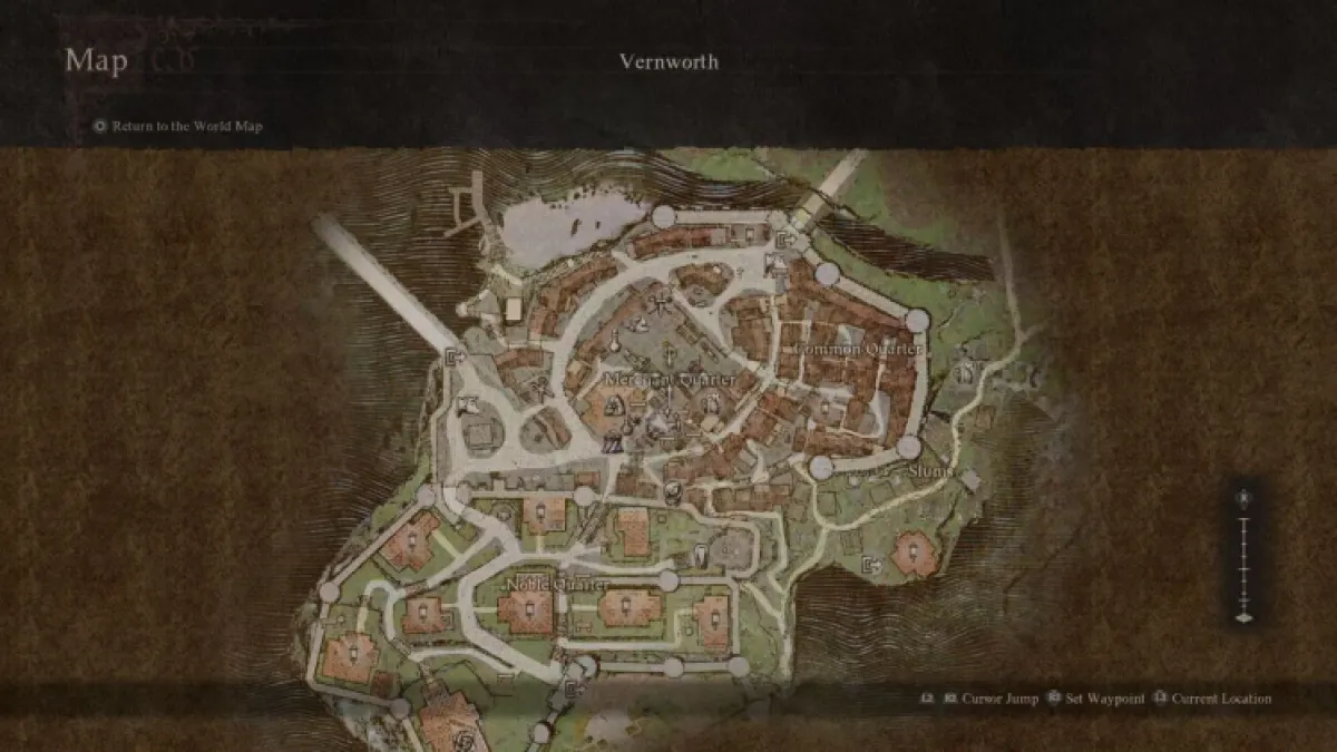 Dragon's Dogma 2 Town Map Markers
