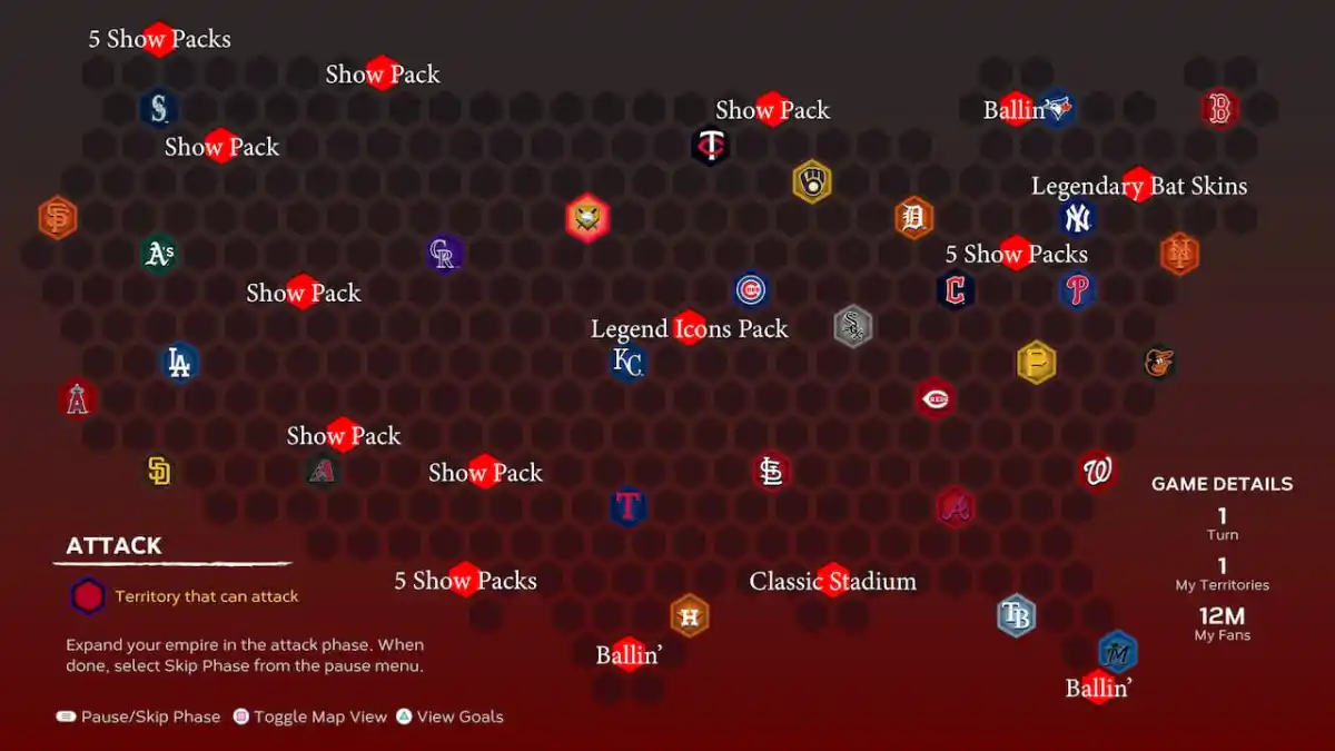 Mlb The Show 24 Nation Of Baseball Conquest Map
