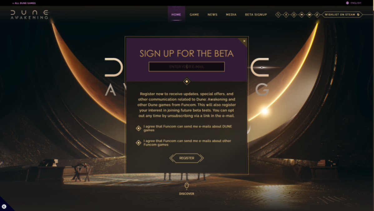 How to sign up for the Dune: Awakening Beta