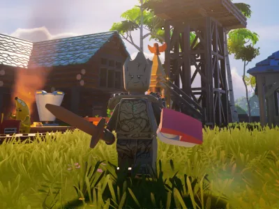 Groot holding Simple Sushi in LEGO Fortnite