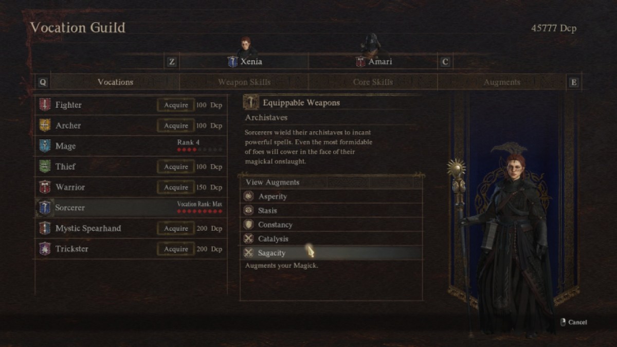 Best Sorcerer Vocation Build In Dragons Dogma 2 Augments
