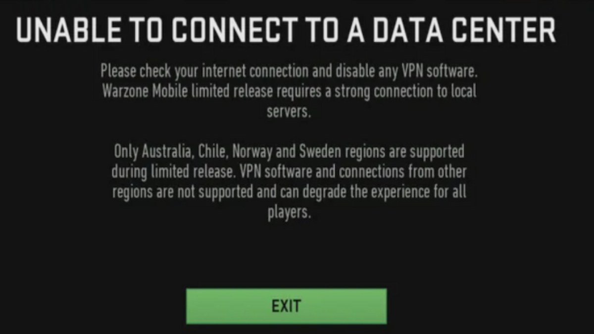 Cod Warzone Mobile Unable To Connect Error