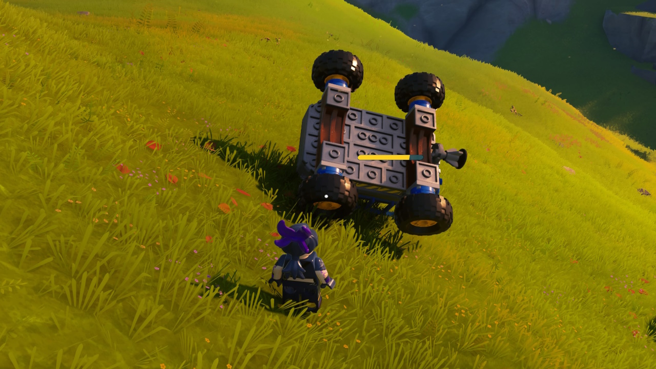 How to flip a car over in LEGO Fortnite