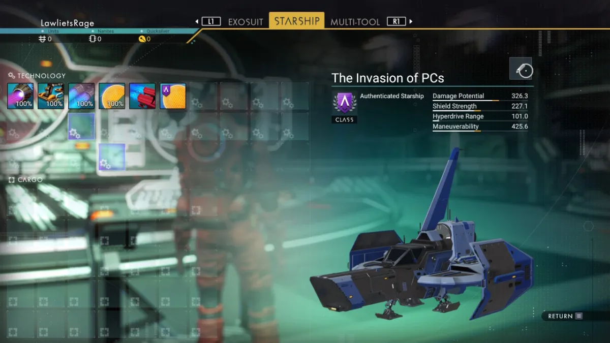 How to customize a ship in No Man's Sky Orbital update