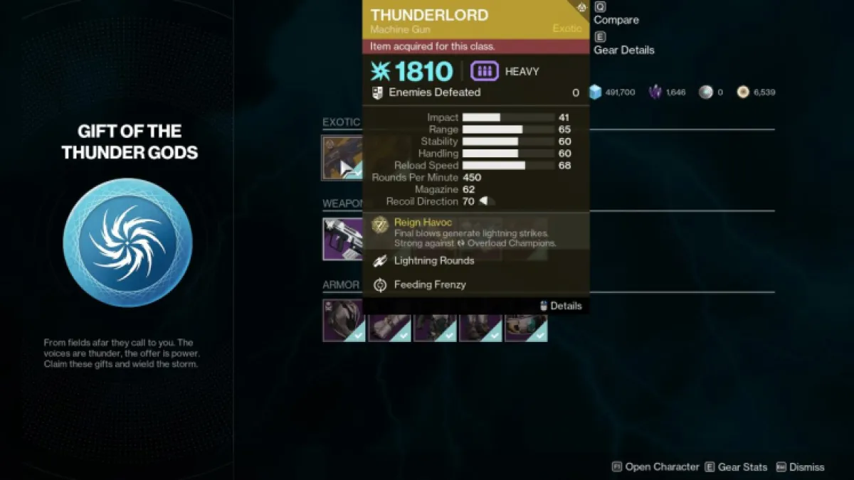 Destiny 2 PSA: Don't miss the 1810 from the Gift of the Thunder Gods chest