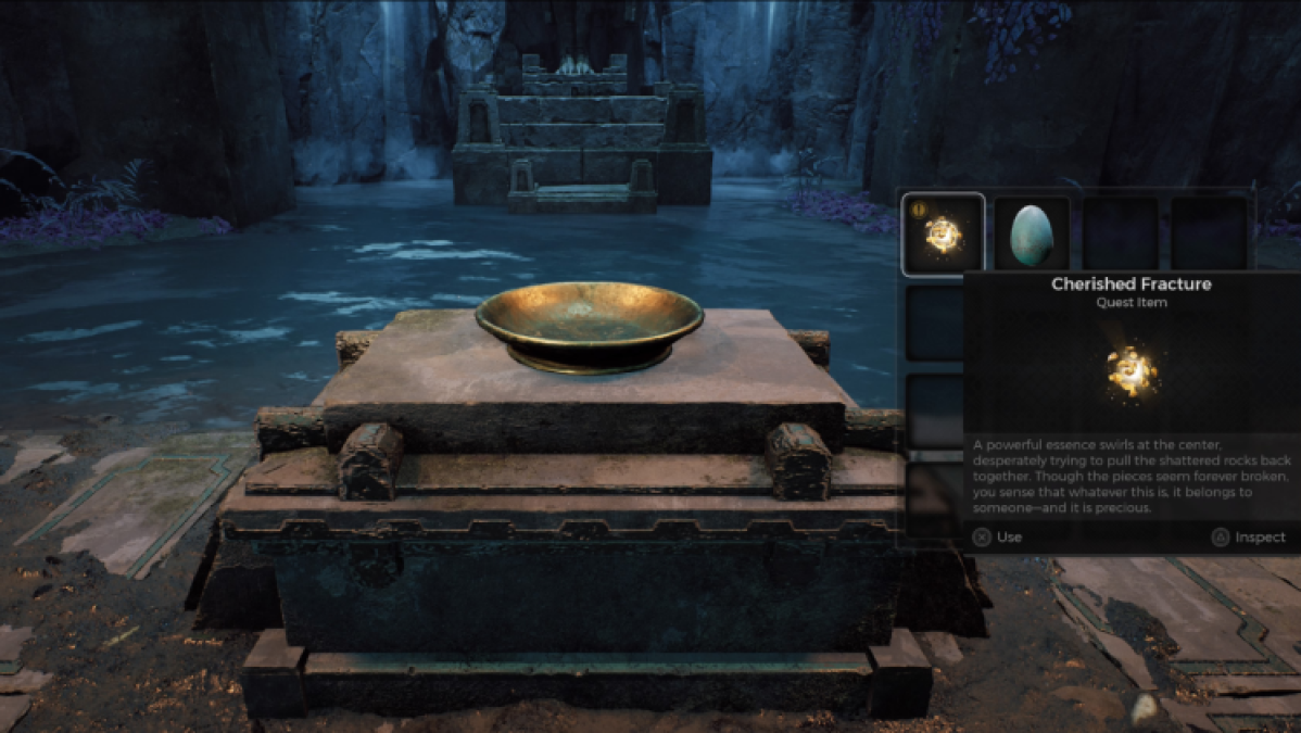 What should you put in the bowl at Goddess Rest Remnant 2