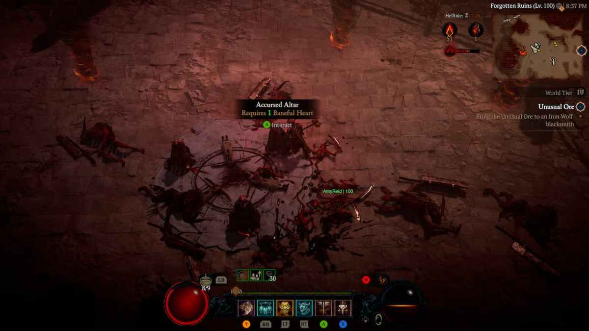 Diablo 4 Accursed Ritual Location Baneful Heart