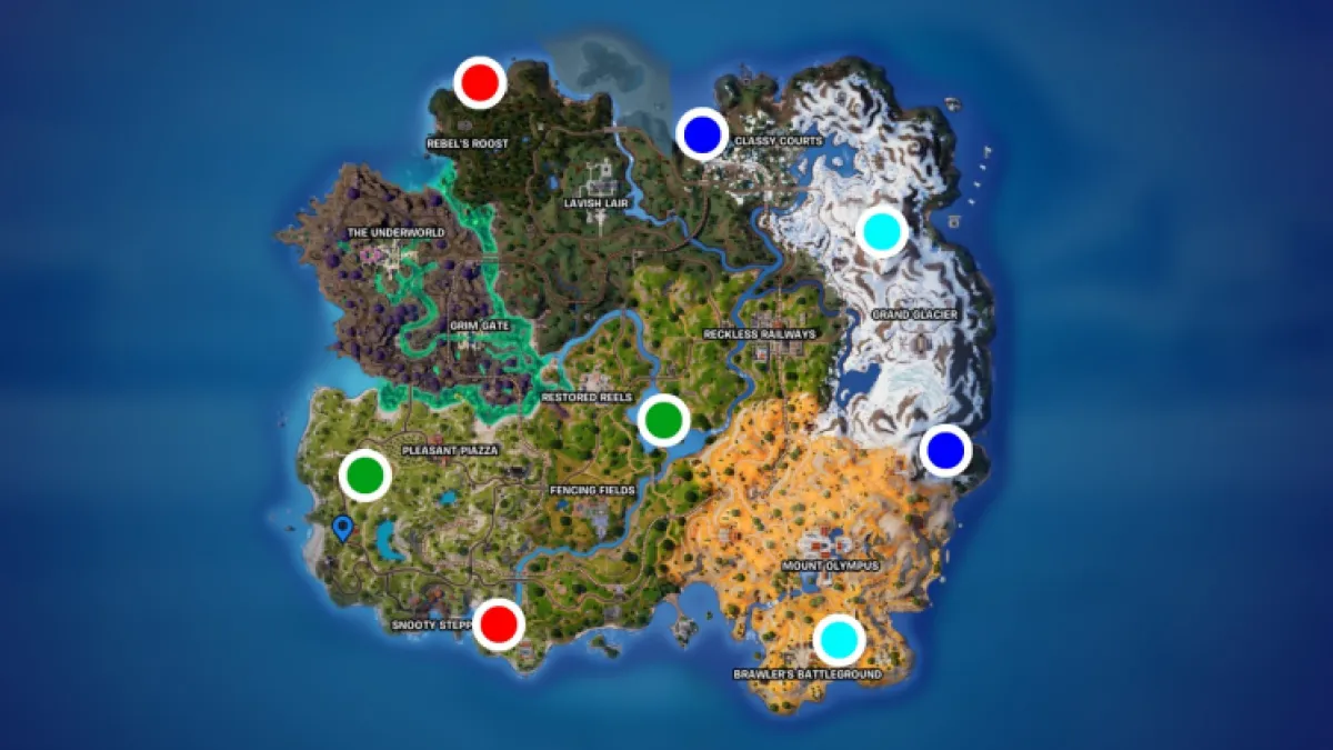 Fortnite Avatar Elemental Shrine Locations Map