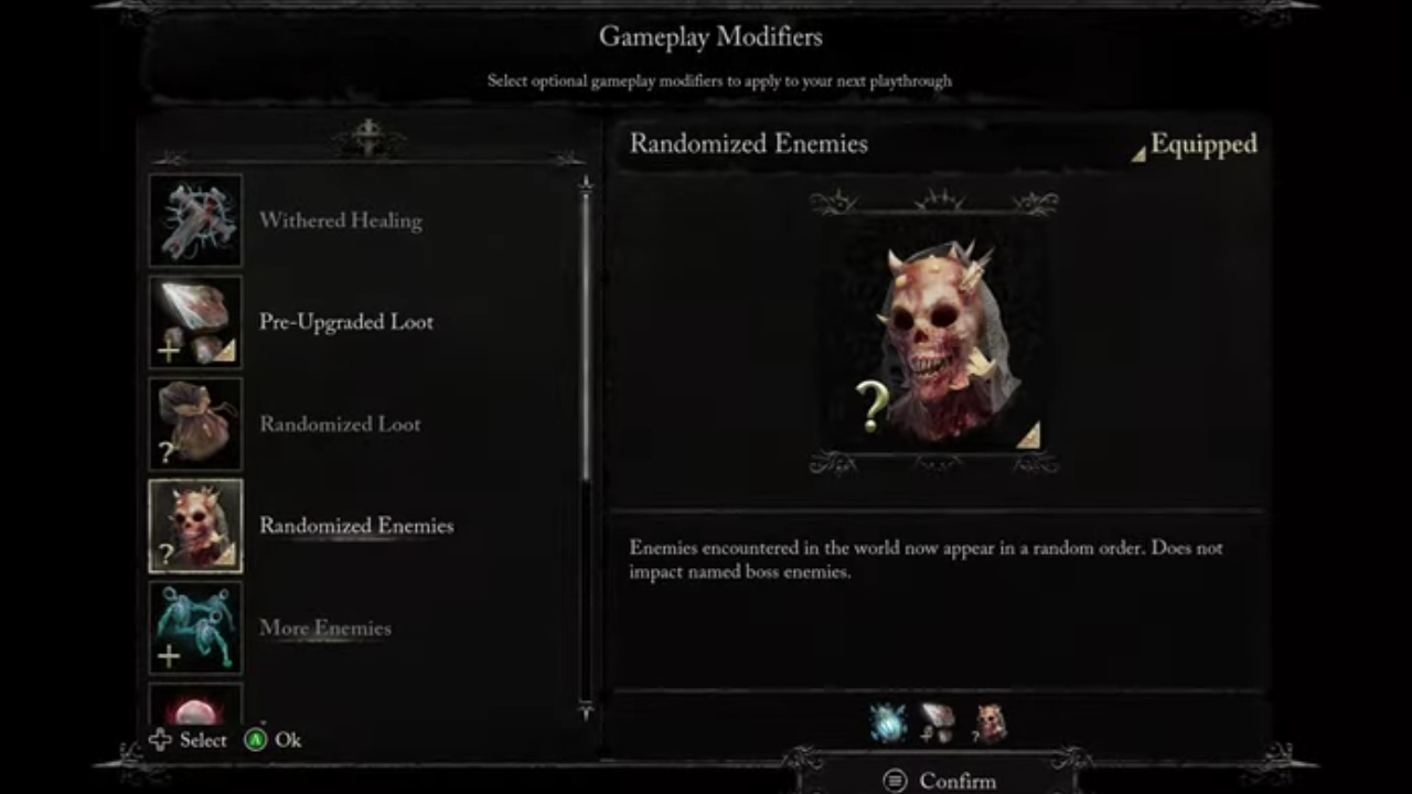 All advanced game modifiers in Lords of the Fallen Master of Fate update