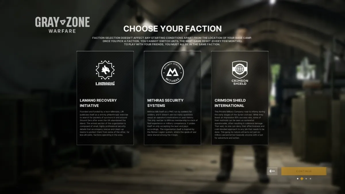 Gray Zone Warfare Faction Choice