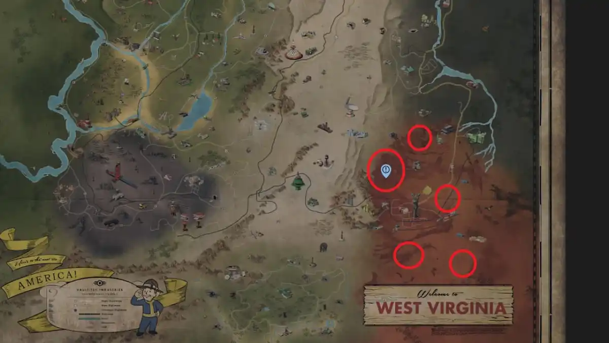 Fallout 76 Mega Sloth Location In Carnberry Bog