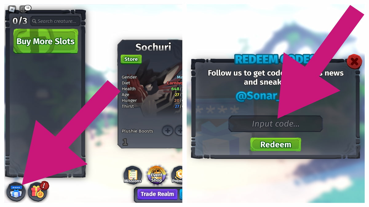 How To Redeem Codes In Creatures Of Sonaria