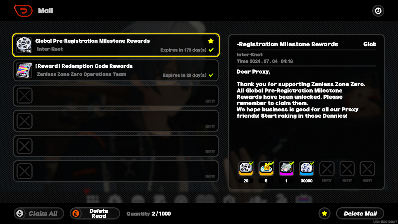 Zenless Zone Zero (ZZZ) preregistration How to get prereg rewards